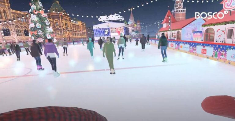 Номикс выпустила тизер виртуального ГУМа. Это каток на Красной площади, по которому можно кататься