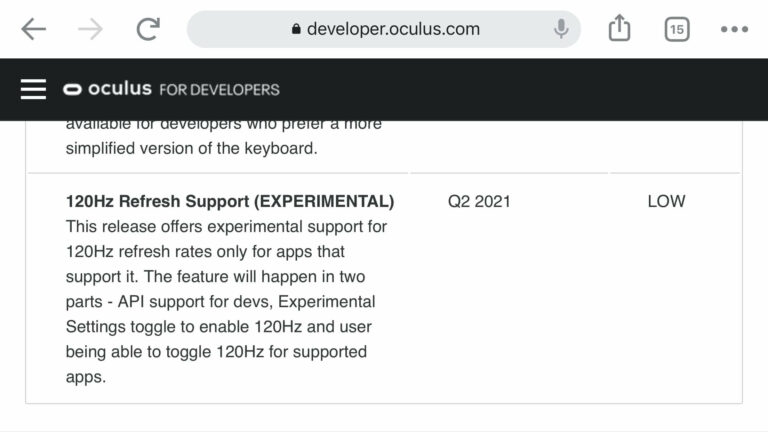 120 Гц для Quest 2 отодвинули на 2 квартал