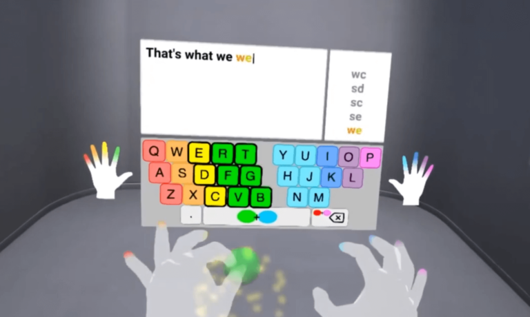 PinchType: клавиатура для скоростного ввода в виртуальной реальности