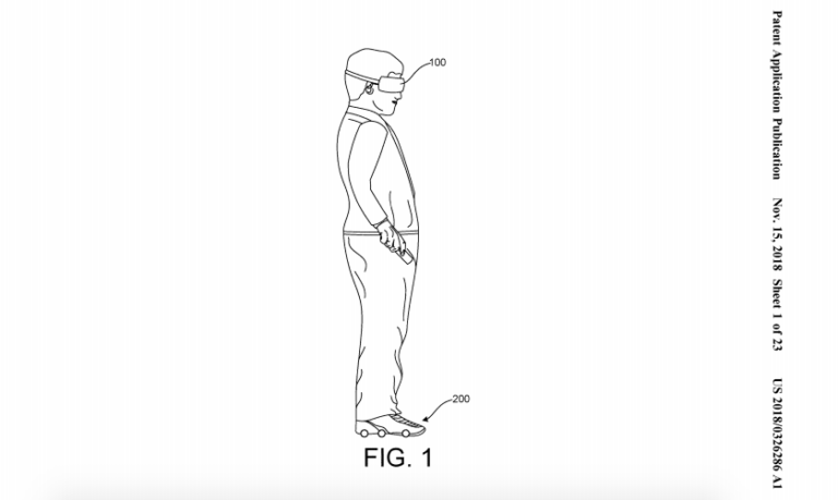 Google патентует обувь, в которой можно идти, не двигаясь с места