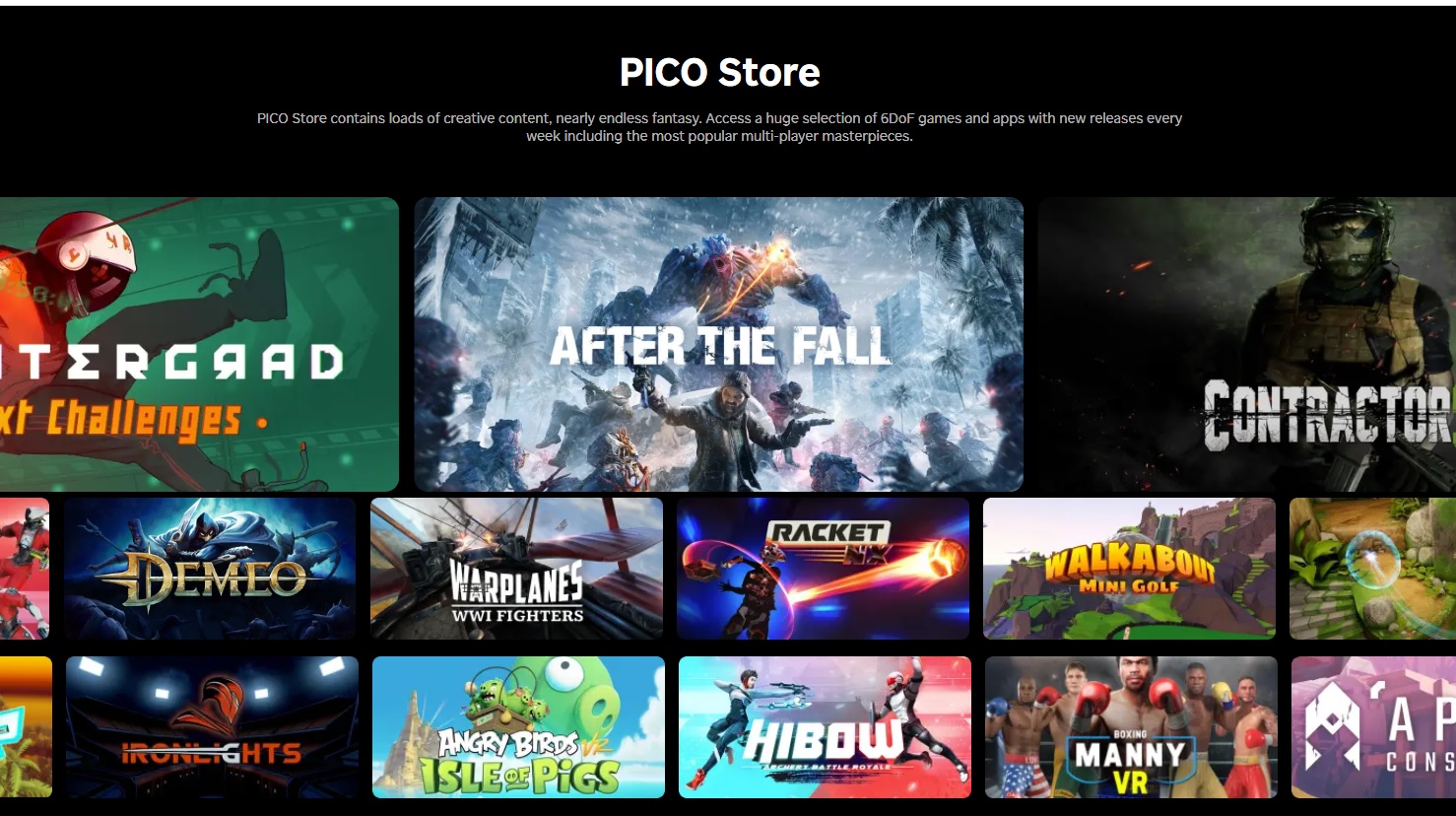 Как устанавливать игры на pico. Pico 4 игры. Pico 4 VR игры. Pico Store. Lightband Pico 4.