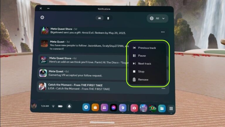 Кнопки управления фоновым звуком замечены в тестовом ПО Quest