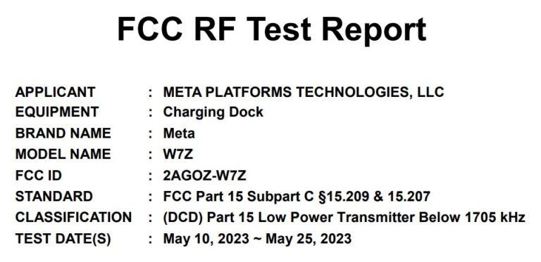 Неанонсированная док-станция Meta* для Quest прошла сертификацию в США