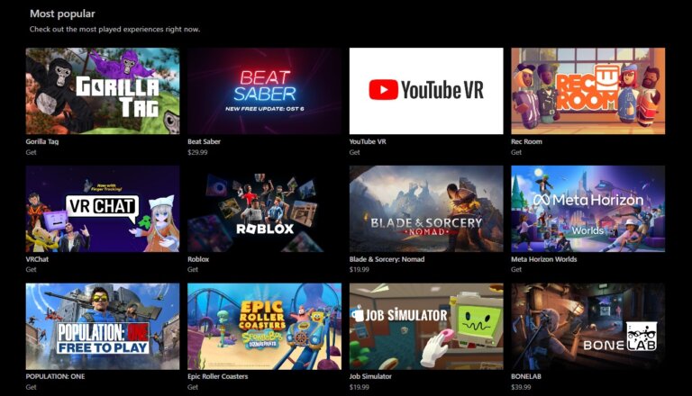 Horizon Worlds вырвалась в лидеры Quest Store по популярности