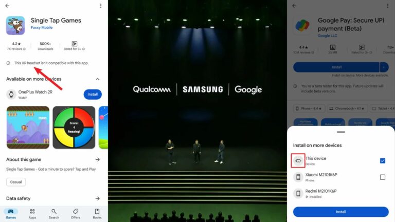 В Google Play появилось упоминание очков на Android XR