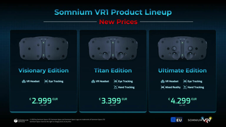 Очки Somnium VR1 стали дороже. Новые заказы придут весной