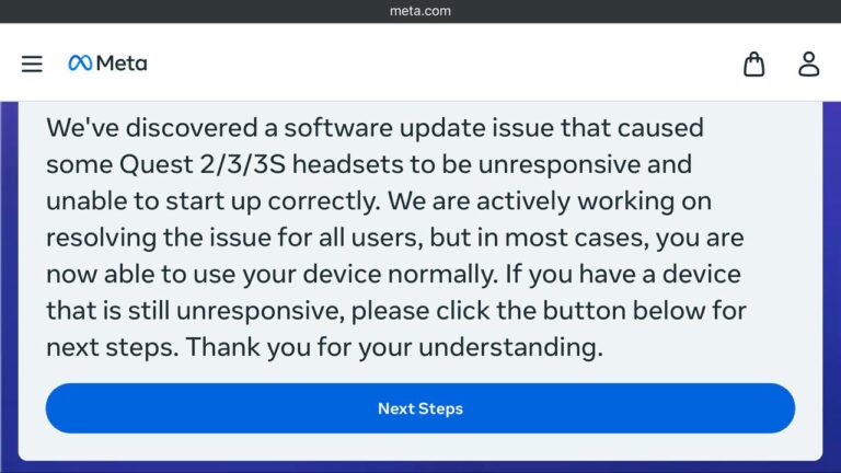 Meta* объяснила окирпичивание Quest ошибкой в Android, которая не проявлялась четыре года