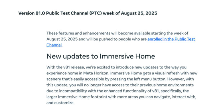 Тестовая версия Horizon OS 81 поменяла подход к домашнему окружению, окнам и Навигатору
