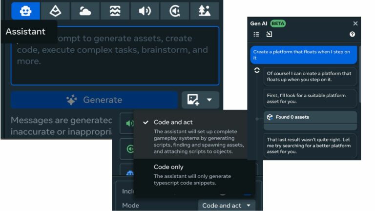 Новый Помощник в редакторе миров Horizon Worlds может генерировать интерактивные объекты по описанию